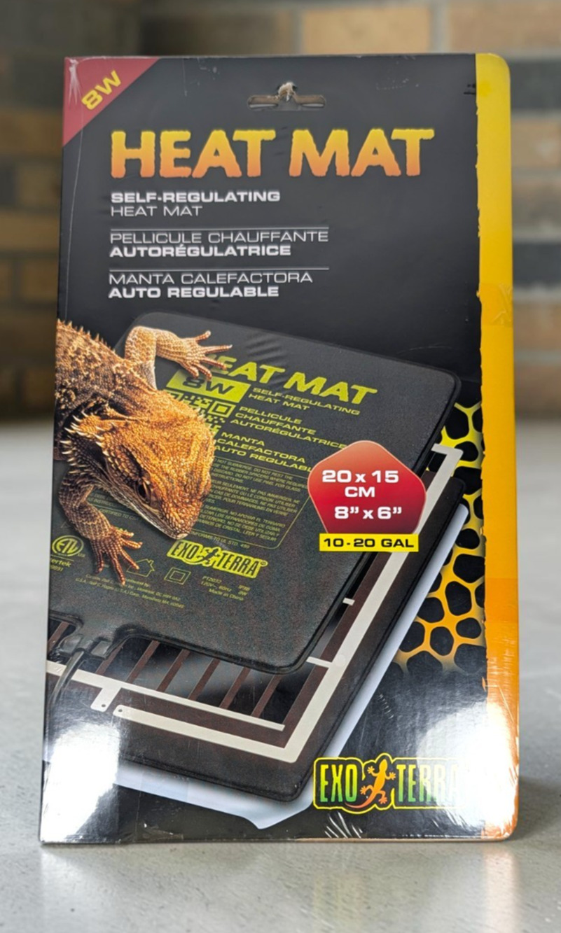 Exo Terra Heat Mat 8W PTC 8x6" Self-Regulating Terrarium Heater Temperature